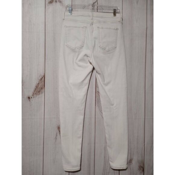 Banana Republic Jeans Ladies 30 Long White Button Fly High Rise‎ Skinny - Picture 2 of 8